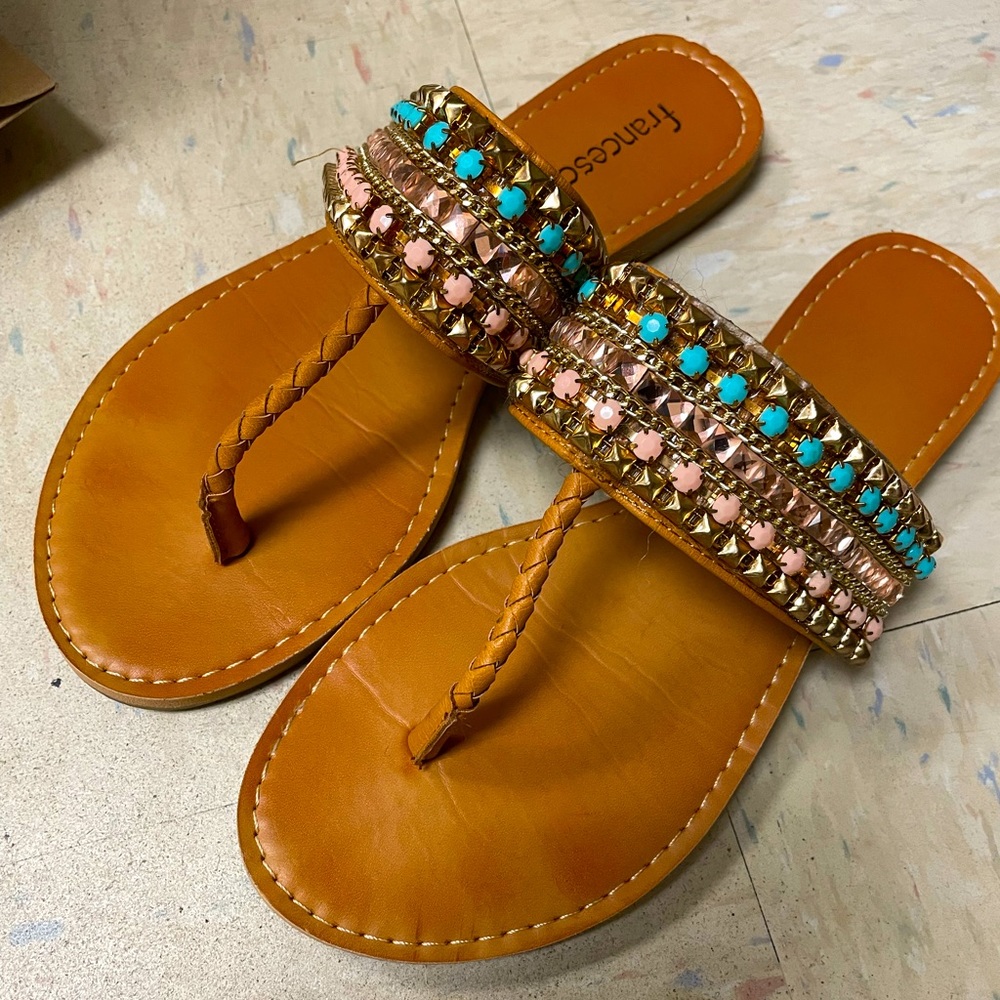 Francesca’s jeweled Rope Sandlas